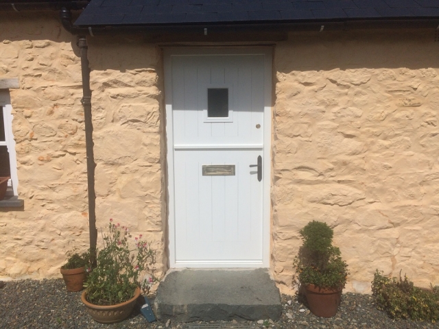 Front Door, Ffynnon Clun restored cottage. Project developed by LNB Construction Pembrokeshire Wales
