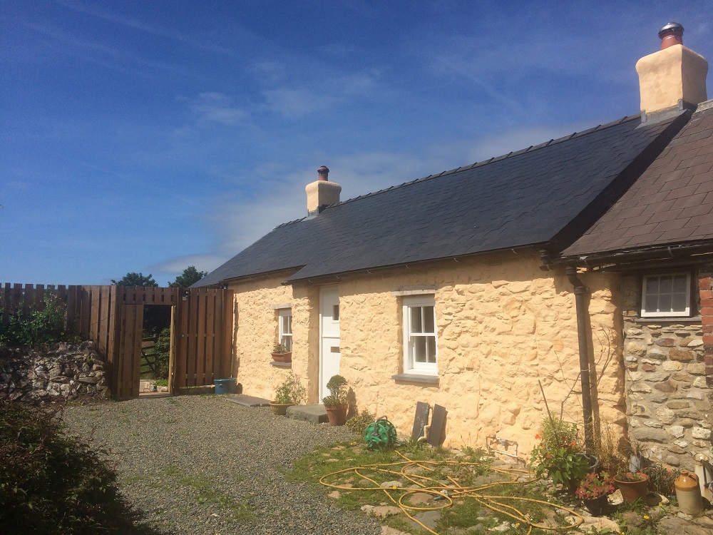 Front view of Ffynnon Clun, restored cottage. LNB Construction Pembrokeshire Wales